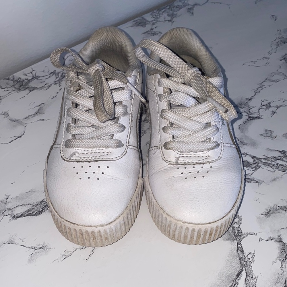 Kids White Puma Lace Up Classic Size 11